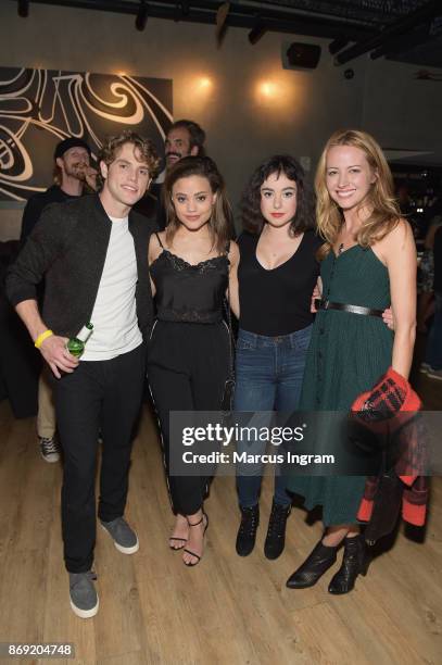 Jedidiah Goodacre, Sarah Jeffreys, Sarah Gilman and Amy Acker attend the Xbox One X Launch Event at 5Church on November 1, 2017 in Atlanta, Georgia.