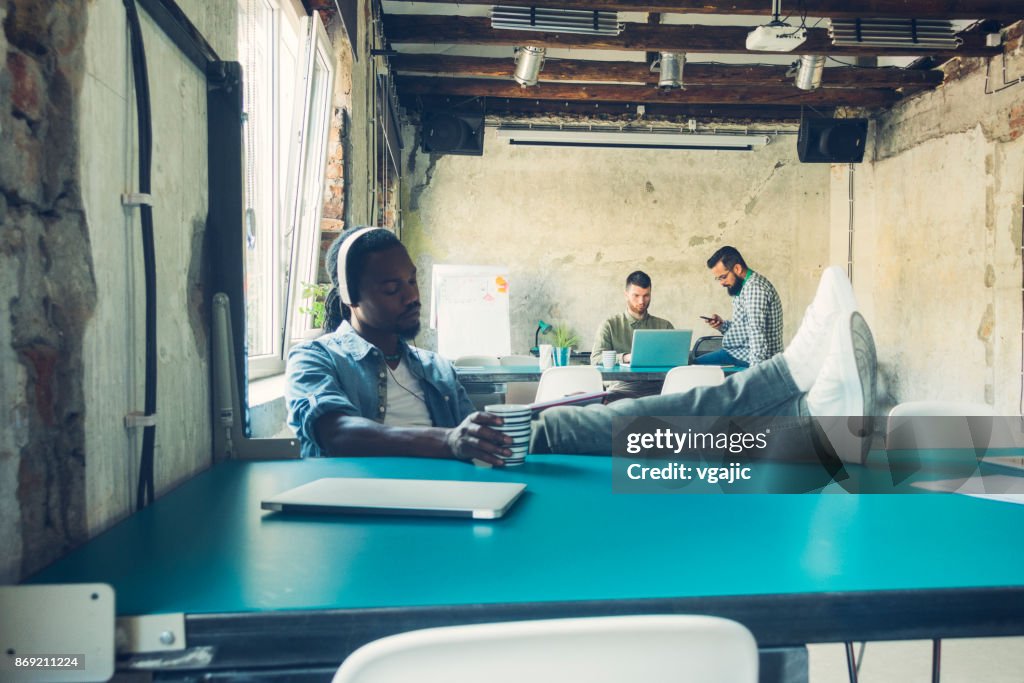 African man podcasting
