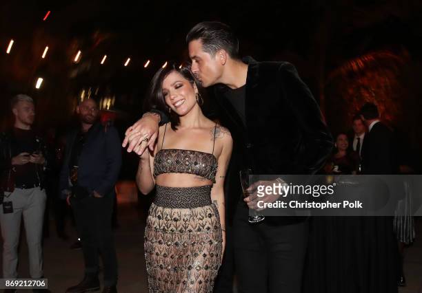 Halsey and G-Eazy attend Spotify's Inaugural Secret Genius Awards hosted by Lizzo at Vibiana on November 1, 2017 in Los Angeles, California.