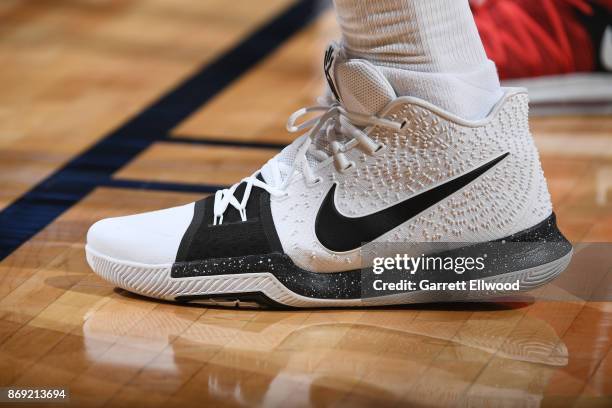 The sneakers of Richard Jefferson of the Denver Nuggets are seen during the game against the Toronto Raptors on November 1, 2017 at the Pepsi Center...