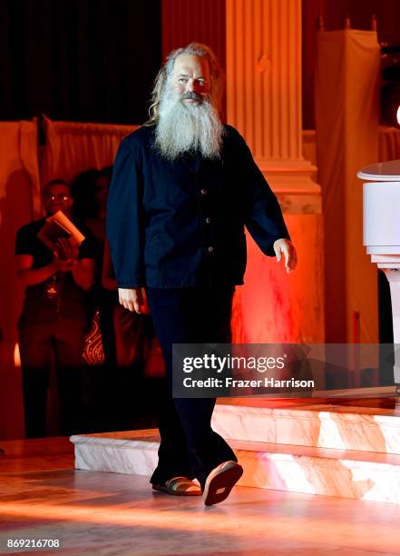 Rick Rubin walks onstage at Spotify's Inaugural Secret Genius Awards hosted by Lizzo at Vibiana on November 1, 2017 in Los Angeles, California.