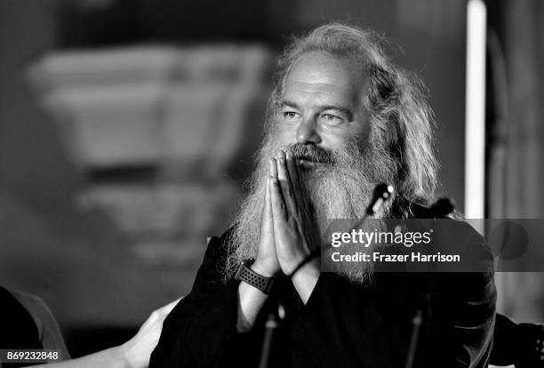 Rick Rubin speaks onstage at Spotify's Inaugural Secret Genius Awards hosted by Lizzo at Vibiana on November 1, 2017 in Los Angeles, California.