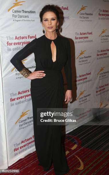 Catherine Zeta Jones poses at The Actors Fund of America's "Career Transition for Dancers Jubilee Gala" at The Marriott Marquis Hotel on November 1,...