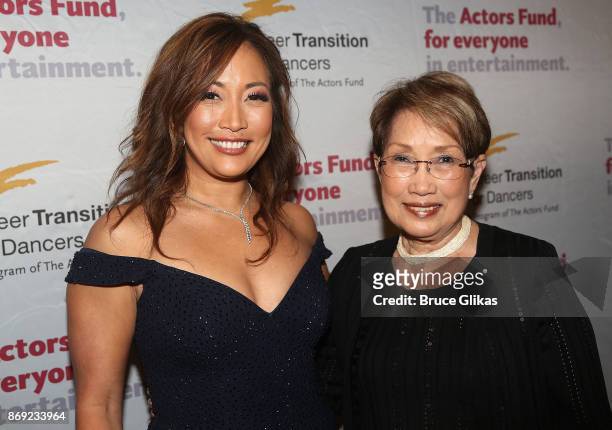Carrie Ann Inaba and mother Patty Inaba pose at The Actors Fund of America's "Career Transition for Dancers Jubilee Gala" at The Marriott Marquis...