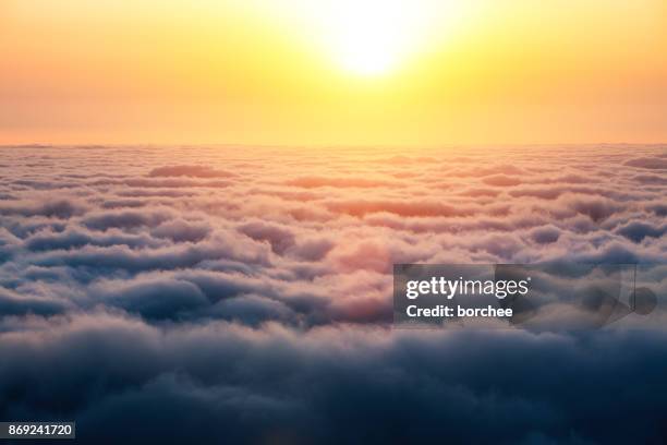 sunrise above the clouds - above cloud sky stock pictures, royalty-free photos & images