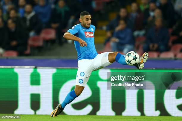 Faouzi Ghoulam of Napoli at San Paolo Stadium in Naples, Italy on November 1, 2017.