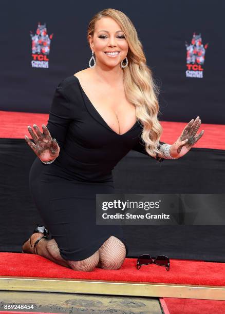 Mariah Carey Hand And Footprint Ceremony at TCL Chinese Theatre on November 1, 2017 in Hollywood, California.