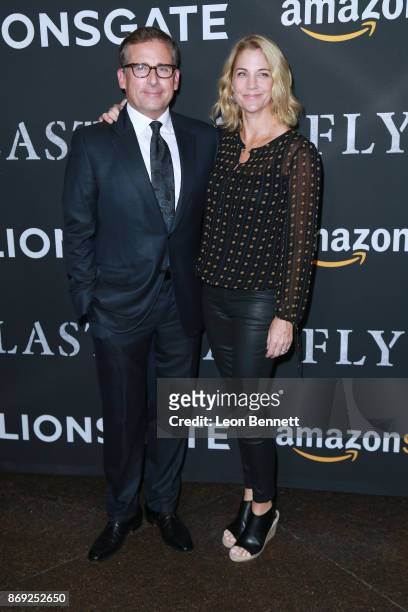Actor Steve Carell and wife Nancy Carell attends the premiere of Amazon's "Last Flag Flying" at DGA Theater on November 1, 2017 in Los Angeles,...