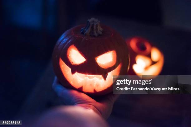 halloween pumpkins - horror movie ストックフォトと画像