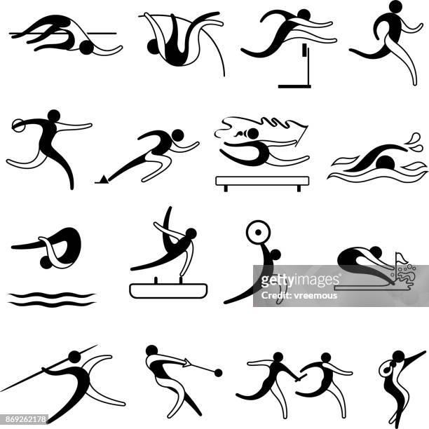 sports symbols - gymnastics stock illustrations