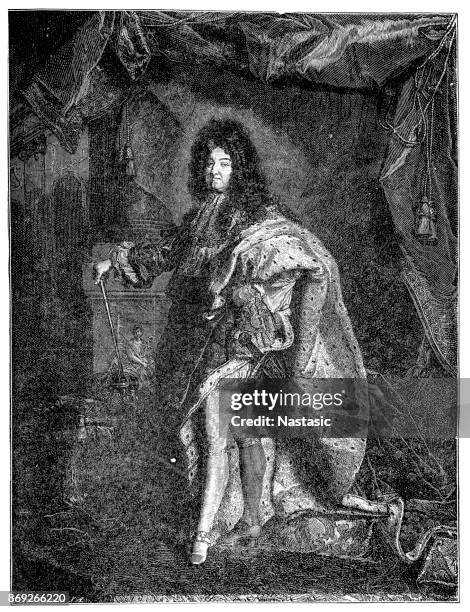 louis xiv of france - 1882 stock illustrations