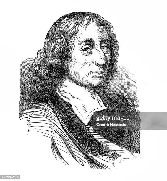 illustrations, cliparts, dessins animés et icônes de blaise pascal - physicist