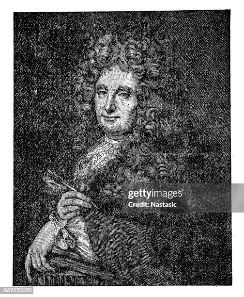 illustrations, cliparts, dessins animés et icônes de nicolas boileau-despréaux (1er novembre 1636 – 13 mars 1711), boileau, poète français et critique - nicolas boileau despréaux