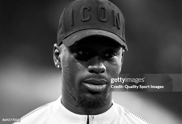 Jean Kevin Augustin of RB Leipzig looks on prior to the UEFA Champions League group G match between FC Porto and RB Leipzig at Estadio do Dragao on...