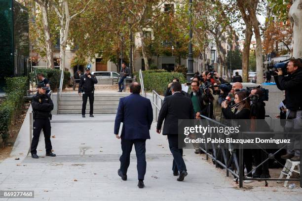 Former Vice President of the Catalan government Oriol Junqueras arrive at Spain's National High Court on November 2, 2017 in Madrid, Spain. Ousted...