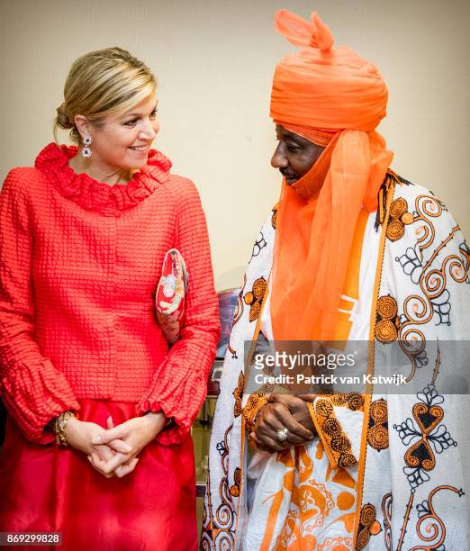 Queen Maxima of The Netherlands with the Emir of Kano Mallam Muhamned Sanusi attend a Enhancing Financial Innovation and Access event "The Role of...