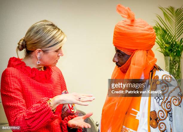 Queen Maxima of The Netherlands with the Emir of Kano Mallam Muhamned Sanusi attend a Enhancing Financial Innovation and Access event "The Role of...