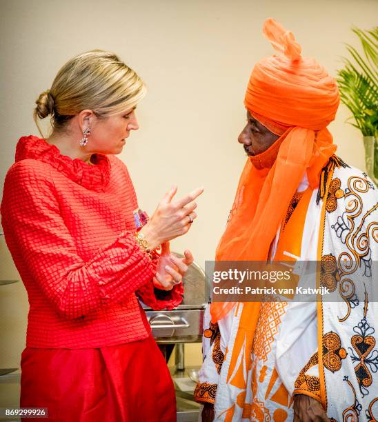 Queen Maxima of The Netherlands with the Emir of Kano Mallam Muhamned Sanusi attend a Enhancing Financial Innovation and Access event "The Role of...