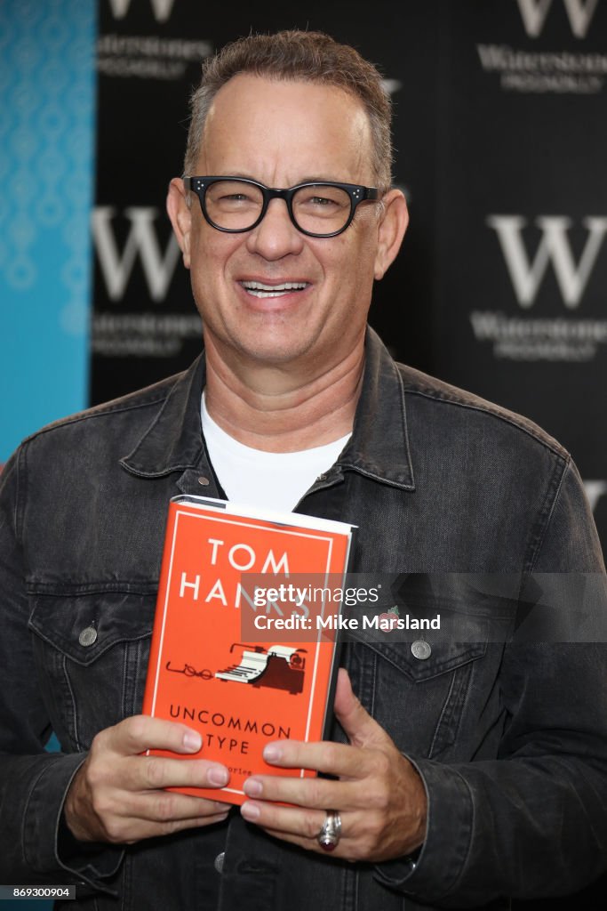 Tom Hanks signs copies of his new book Type' at Waterstones