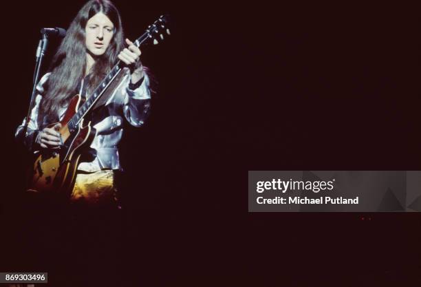 American musician Patrick Simmons of rock group The Doobie Brothers, 1974.