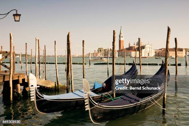 gondolas on san marco canal - bernd schunack imagens e fotografias de stock