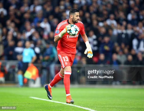 Kiko Casilla of Real Madrid CF during ChampionS League Group H match between Tottenham Hotspur against Real Madrid at Wembley Stadium London on 1 Nov...