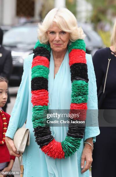 Camilla, Duchess of Cornwall attends a Gurkha Reception at the Edinburgh Palace during their visit on November 2, 2017 in Bandar Seri Begawan,...