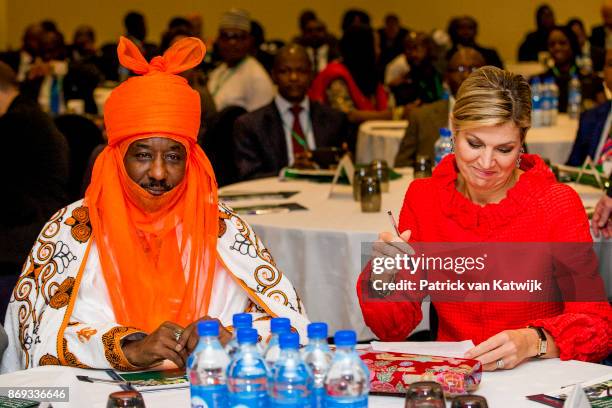 Queen Maxima of The Netherlands with the Emir of Kano Mallam Muhamned Sanusi at the Enhancing Financial Innovation and Access event "The Role of the...