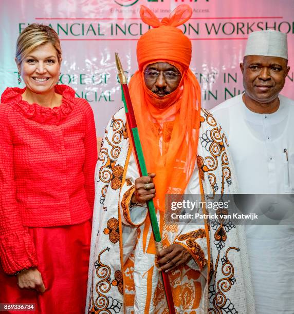 Queen Maxima of The Netherlands with the Emir of Kano Mallam Muhamned Sanusi at the Enhancing Financial Innovation and Access event "The Role of the...