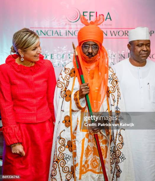 Queen Maxima of The Netherlands with the Emir of Kano Mallam Muhamned Sanusi at the Enhancing Financial Innovation and Access event "The Role of the...