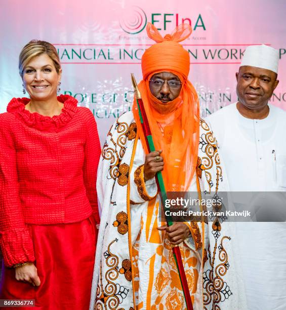 Queen Maxima of The Netherlands with the Emir of Kano Mallam Muhamned Sanusi at the Enhancing Financial Innovation and Access event "The Role of the...