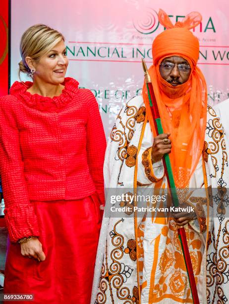 Queen Maxima of The Netherlands with the Emir of Kano Mallam Muhamned Sanusi at the Enhancing Financial Innovation and Access event "The Role of the...