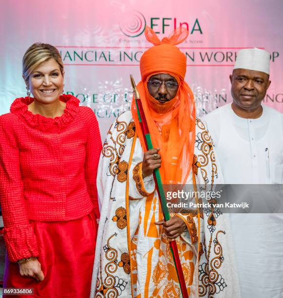 Queen Maxima of The Netherlands with the Emir of Kano Mallam Muhamned Sanusi at the Enhancing Financial Innovation and Access event "The Role of the...