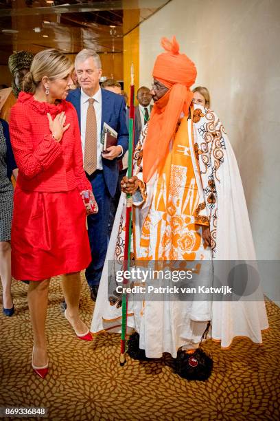 Queen Maxima of The Netherlands with the Emir of Kano Mallam Muhamned Sanusi at the Enhancing Financial Innovation and Access event "The Role of the...