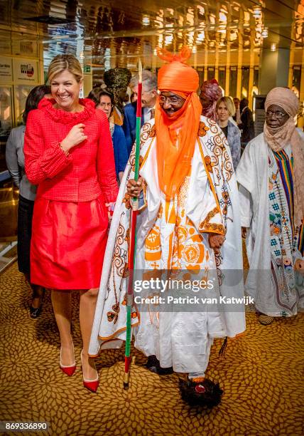 Queen Maxima of The Netherlands with the Emir of Kano Mallam Muhamned Sanusi at the Enhancing Financial Innovation and Access event "The Role of the...