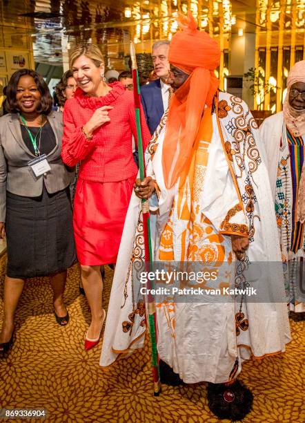 Queen Maxima of The Netherlands with the Emir of Kano Mallam Muhamned Sanusi at the Enhancing Financial Innovation and Access event "The Role of the...