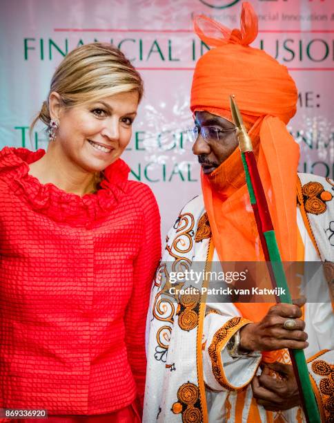 Queen Maxima of The Netherlands with the Emir of Kano Mallam Muhamned Sanusi at the Enhancing Financial Innovation and Access event "The Role of the...