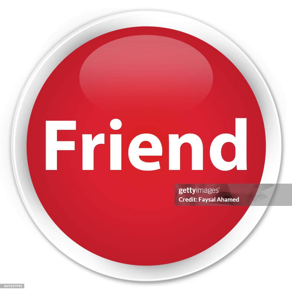 Friend Button Vector Friend Premium Red Round Button High-Res Vector Graphic - Getty Images
