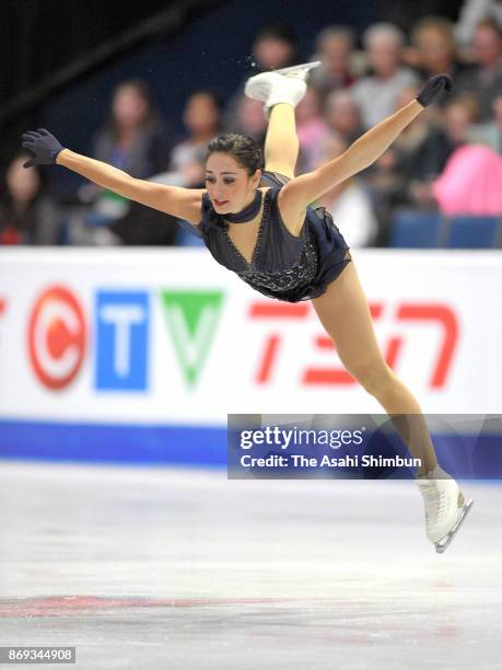 Kaetlyn Osmond of Canada competes in the Ladies' Singles Short Program during day one of the ISU Grand Prix of Figure Skating at Brandt Centre on...