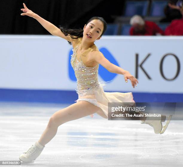 Marin Honda of Japan competes in the Ladies' Singles Short Program during day one of the ISU Grand Prix of Figure Skating at Brandt Centre on October...