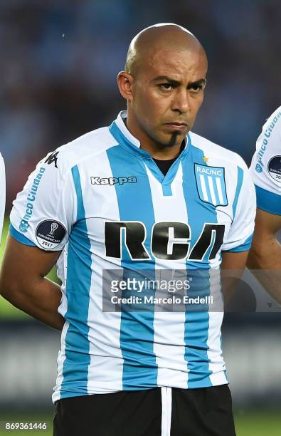 Arevalo Rios of Racing Club looks on before a second leg match between Racing Club and Libertad as part of the quarter finals of Copa CONMEBOL...