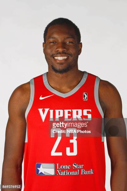 Chinanu Onuaku of the Rio Grande Valley Vipers poses for a head shot during the NBA G-League media day November 1, 2017 at the team's practice...