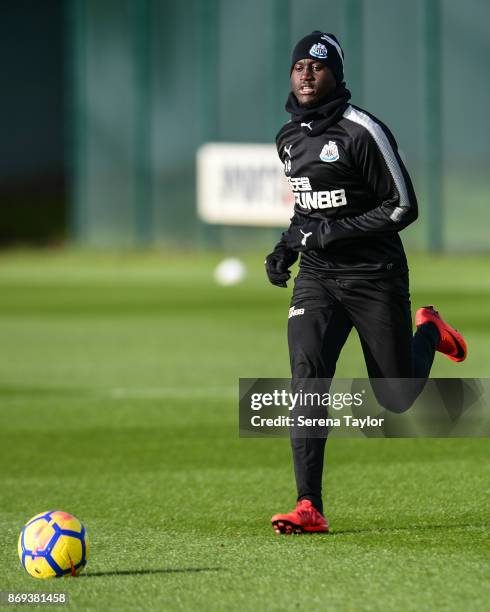 Henri Saivet runs towards the ball during the Newcastle United Training session at The Newcastle United Training Centre on November 2 in Newcastle...