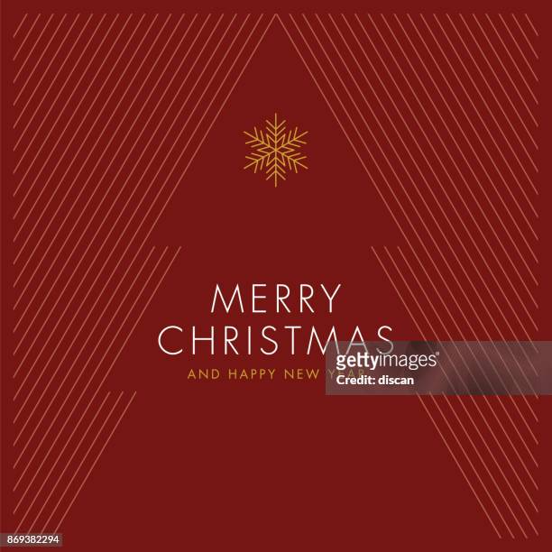 grußkarte mit stilisierten weihnachtsbaum. - red abstract christmas tree stock-grafiken, -clipart, -cartoons und -symbole
