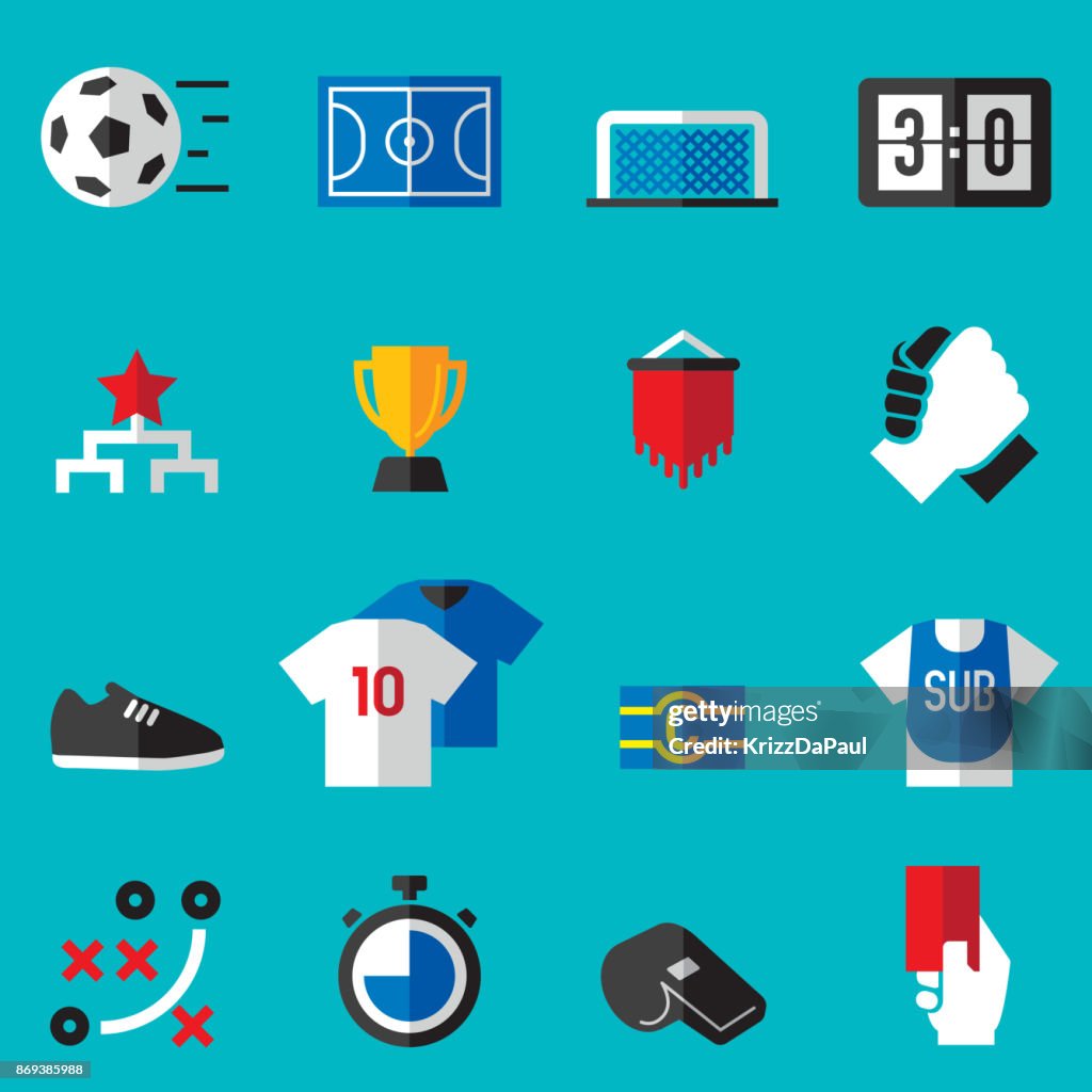 Futsal Flat pictogrammen