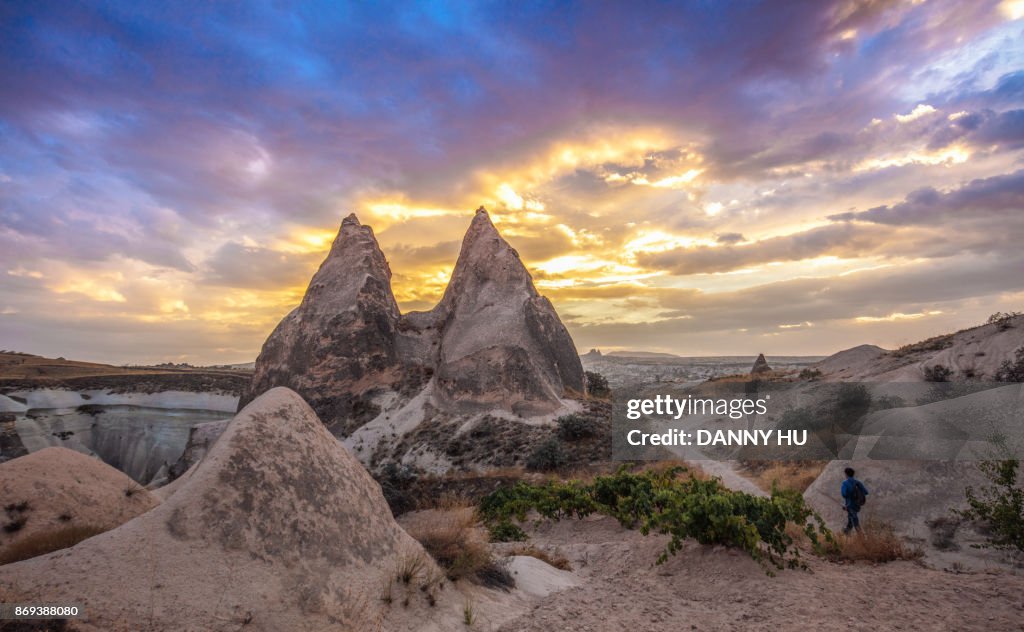 Landscape in Rose Valley in Cappadocia, Turkey