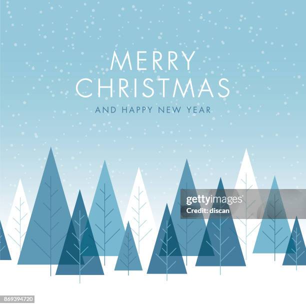 christmas background with trees. - snowing stock illustrations