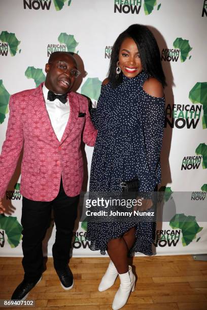 Honoree Larry Ossei-Mensah and host Tai Beauchamp attend the 2017 Africa Health Now Gift Of Life Gala at Sun West Studios on November 1, 2017 in New...