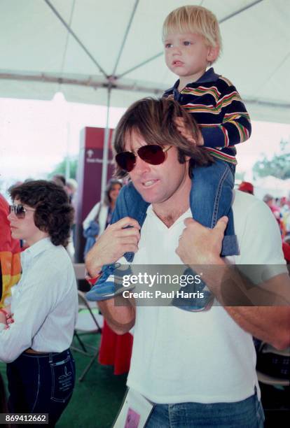 Bruce Jenner is seen at the Aspen Ski Meet with one of his children from his first marriage. Bruce married Chrystie Crownover in 1972 and they had...