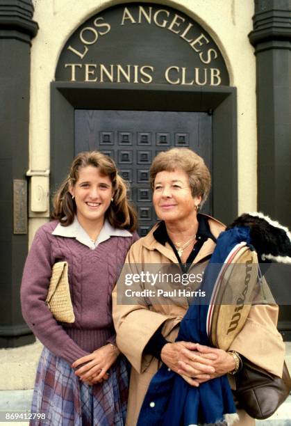 Teenage tennis sensation Tracy Austin visits The Los Angeles Tennis club with her mother. Tracy Ann Austin Holt was born December 12 in Palos Verdes,...